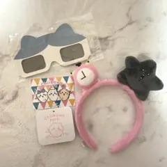 ちいかわパーク カチューシャ シール 黒い流れ星 ハチワレ3Dメガネ ノベルティ