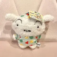 ① クレヨンしんちゃん ぬいぐるみマスコット シロ パジャマ キーホルダー