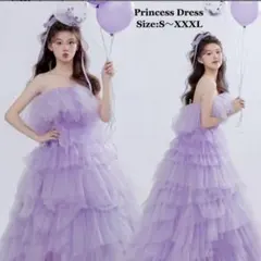 カラードレス パープル S ウエディングドレス