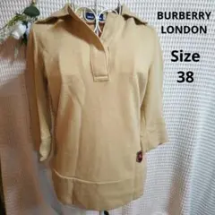 【BURBERRY LONDON】ベージュ　カットソー　ブランドロゴ　サイズ38