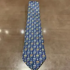フェラガモ　ネクタイ　イタリア製ビンテージ大剣9.5センチ小剣4センチプリント