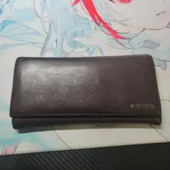 DIESEL ダークブラウン レザー 長財布