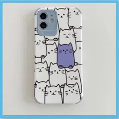 【iPhone11 ブルー】在庫わずか　新品　ソフトケース　ねこ　水色　動物