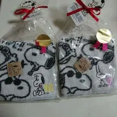 スヌーピータオルハンカチ2枚セット