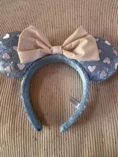 ディズニー ハート模様　カチューシャ　水色