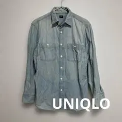 0019 UNIQLO デニムシャツ 長袖 100%綿