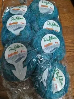 DIAFILENE 青緑系毛糸 7玉セット 新品　ダイヤフィレーヌ　カラフル