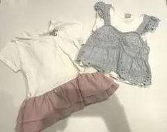 petit main フリル付きTシャツ2点セット プティマイン 90