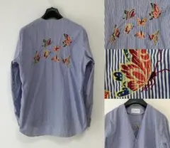 RAINMAKER ノーカラー 刺繍シャツ