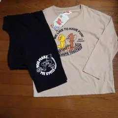 新品　トム＆ジェリー　ベージュ　長袖長ズボン　ルームウェア　М