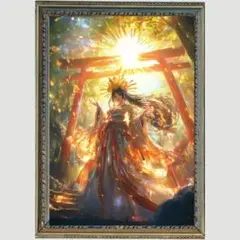 Ｐ1507 天照大神様　幸福、成功　【開運•風水•絵画風・ヒーリングアート】