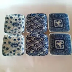和食器　美濃焼 小皿 6枚セット 染付 陶磁器　康峰窯のサムネイル