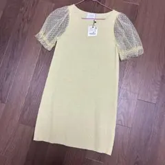 新品　お値下げしました！　ZARA イエロー パフスリーブ ワンピ11-12才