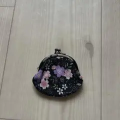 花柄がま口ポーチ
