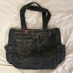 S デニムトートバッグ ダークブルー
