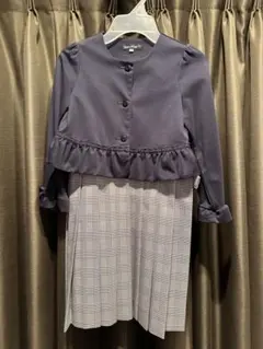 女児　フォーマル　セットアップ　ボレロジャケット　チェック　スカート