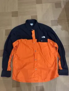【美品】THE NORTH FACE ロングスリーブ ヌプシシャツ オレンジ L