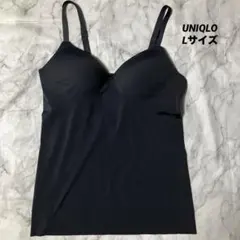 【UNIQLO】ユニクロ　エアリズムシームレスVネックブラキャミソール　L