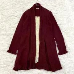 axes femme アクシーズファム ロングニットフリルカーディガン M