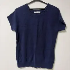 BACK NUMBER 半袖 ニット ネイビー M