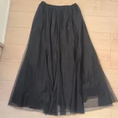 ブラック フレアチュールスカート F