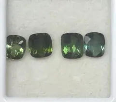 ミントトルマリンからブルーグリーントルマリン　クッションカット　ルース