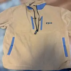 フリースジャケット ベージュ ハーフジップ