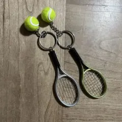 テニスラケット・ボール キーホルダーセット