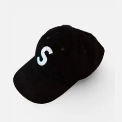 【asd様 専用】シュプリーム Sロゴ コーデュロイ キャップ ブラック 黒