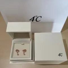 4°C ハート型ピアス ピンクストーン