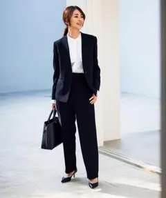 【限定価格】ROPÉ ビジネススーツ上下セット ネイビー