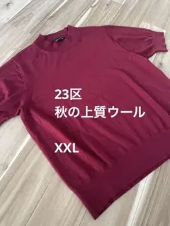 23区 半袖ニット ボルドー　46のサムネイル