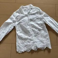 ZARA KIDS✳︎刺繍入りホワイト長袖シャツ 120