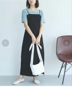 フリーズマート フロントスリットキャミワンピース ブラック