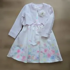 メゾピアノ 半袖 ワンピース ボレロ 入学式 花柄 120cm コサージュ