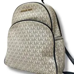 良品 マイケルコース リュック バックパック 総柄 レザー 白 PVC