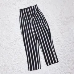 H&M ストライプパンツ ハイウエスト 小さいサイズ 34P 黒 白