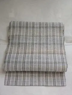 八寸名古屋帯　結城紬　証書有　はたおり娘