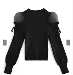 GRL チュールショルダーリボンニットトップス[k9256d]