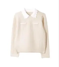 herlipto Petal-Edge Collar Knit Top