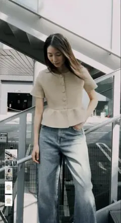ZARA 新品　ペプラム 半袖トップス