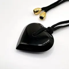 【美品】バカラ Baccarat クリスタル ハート ネックレス ペンダント 黒のサムネイル