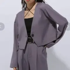 HARE ハレ 2Pノーカラージャケット ワイドパンツ SETUP セットアップ