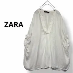 ZARA リネンブラウス　リネンワイドシャツ　XSのサムネイル