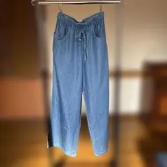 RM デニム ワイドパンツ イージーパンツ ライトブルー F