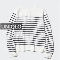 0110 UNIQLO UVカットボーダークルーネックカーディガン オフホワイト