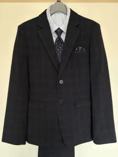 卒業式男の子スーツネイビーチェック 160cm