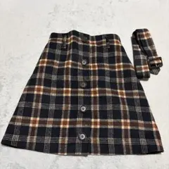 チェック柄ミニスカート ベルト付き