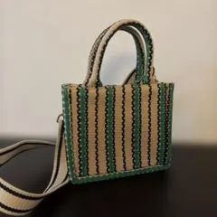 H&Mクロスショルダーハンドバッグ　ストライプのサムネイル