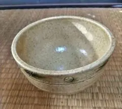 茶道具　加藤連瓶作　黄瀬戸松壷々　建水